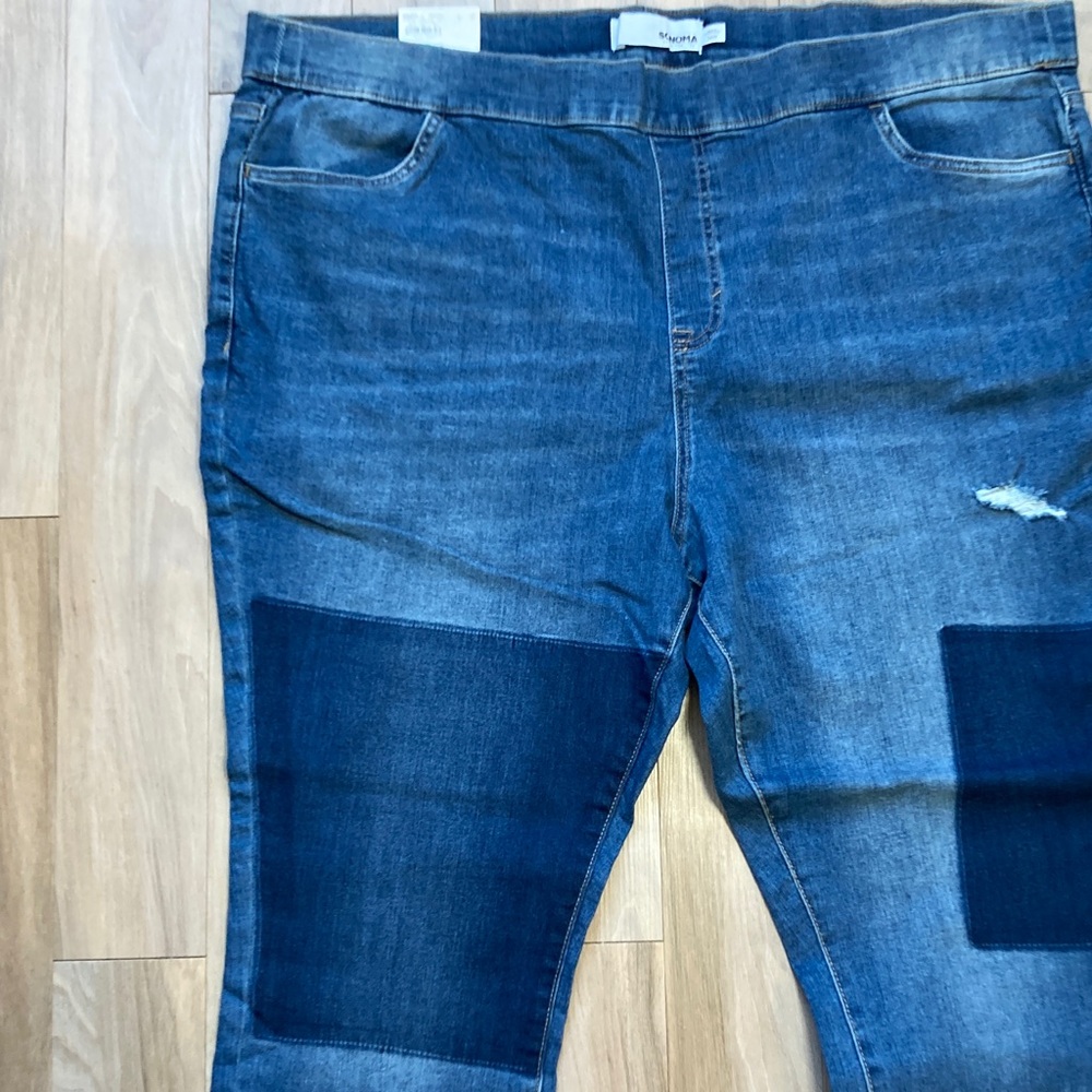 Sonoma jegging pull on faux patch print breathable stretch fabric 24W - Picture 8 of 15